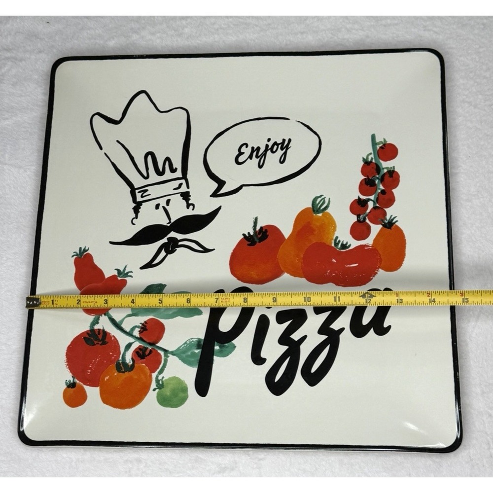 Kate Spade New York Lenox Pizza Platter Large Square Tray Serving Dish Chef New - Picture 2 of 7